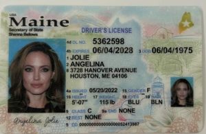 Maine Driver License - Maine Scannable IDS